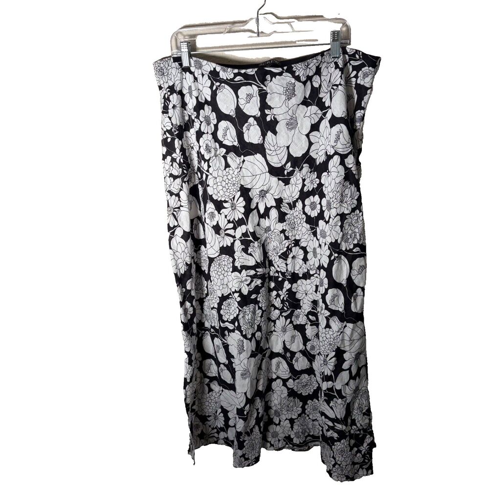 J Crew Skirt Women's XL Pull On 100% Linen Floral Long Casual Printed